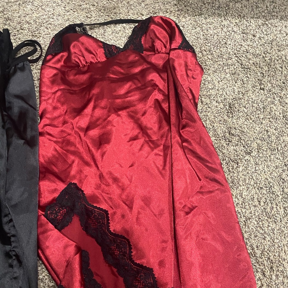 Womens red and black night dress